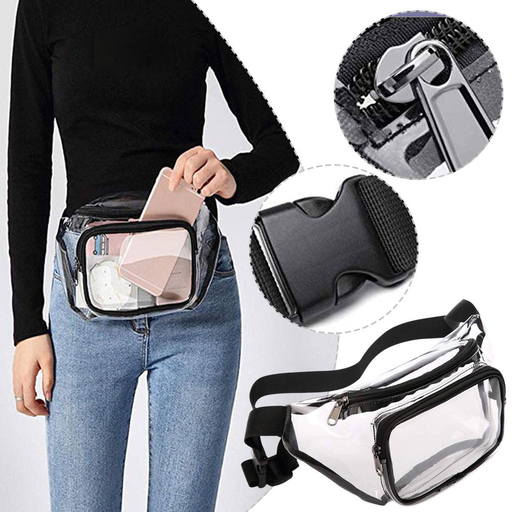 Outdoor Sport Bag - Riñonera Transparente Impermeable con Múltiples Bolsillos,