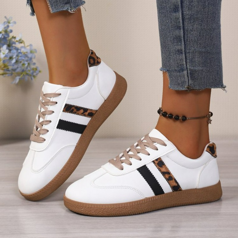 Outdoor Sports Shoes - Zapatillas blancas informales con cordones para